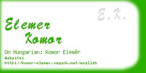 elemer komor business card
